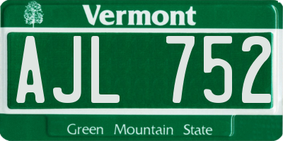VT license plate AJL752
