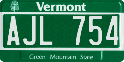 VT license plate AJL754