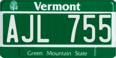 VT license plate AJL755