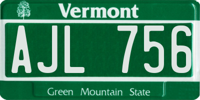 VT license plate AJL756