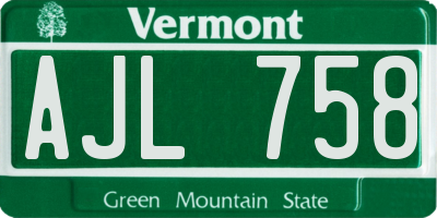 VT license plate AJL758