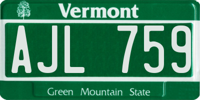 VT license plate AJL759