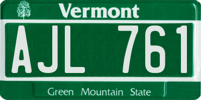 VT license plate AJL761