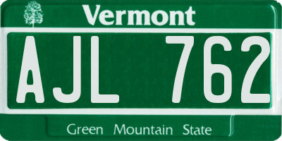 VT license plate AJL762