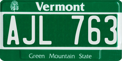 VT license plate AJL763