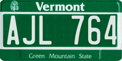 VT license plate AJL764