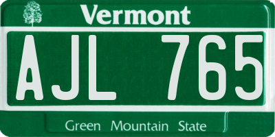VT license plate AJL765
