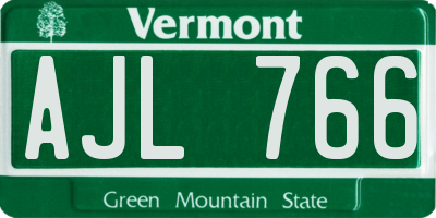VT license plate AJL766