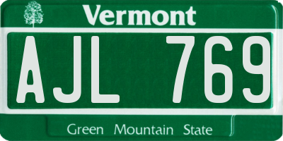 VT license plate AJL769