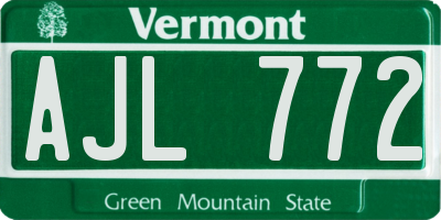 VT license plate AJL772
