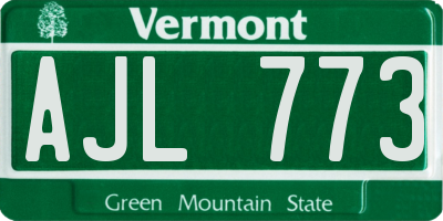 VT license plate AJL773