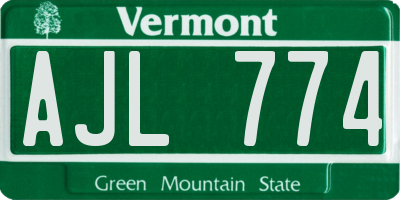 VT license plate AJL774