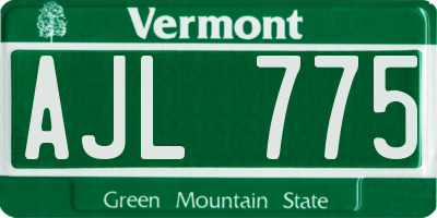 VT license plate AJL775