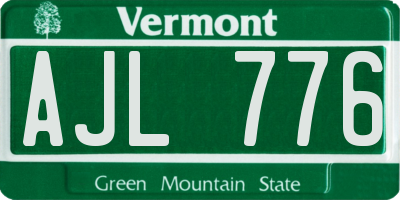 VT license plate AJL776