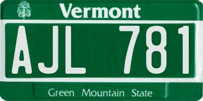 VT license plate AJL781