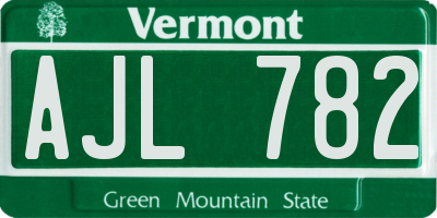 VT license plate AJL782