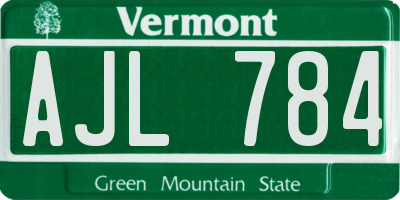 VT license plate AJL784