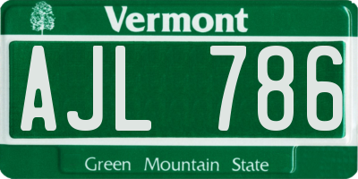 VT license plate AJL786
