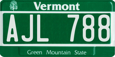 VT license plate AJL788