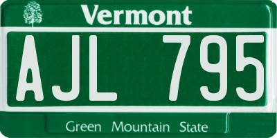 VT license plate AJL795