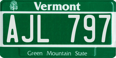 VT license plate AJL797