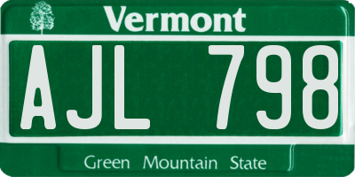 VT license plate AJL798
