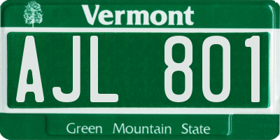 VT license plate AJL801