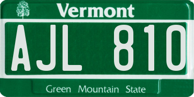 VT license plate AJL810
