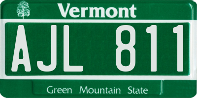VT license plate AJL811