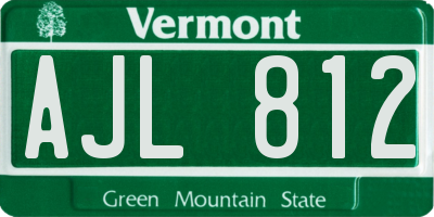 VT license plate AJL812