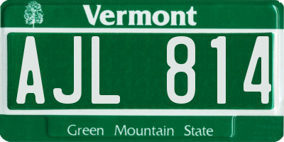 VT license plate AJL814