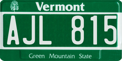 VT license plate AJL815