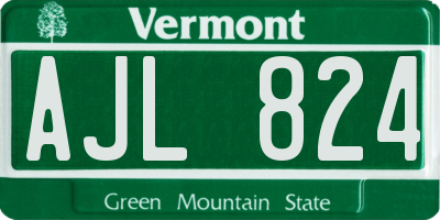 VT license plate AJL824