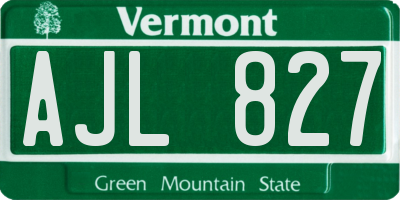 VT license plate AJL827