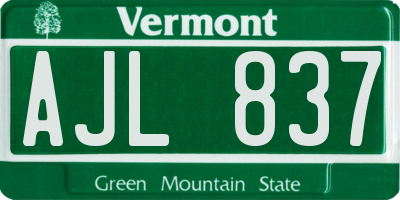VT license plate AJL837