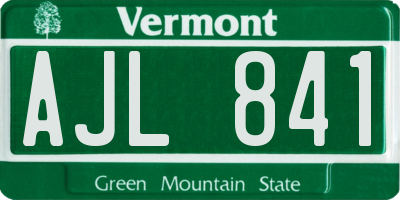 VT license plate AJL841