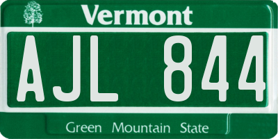 VT license plate AJL844