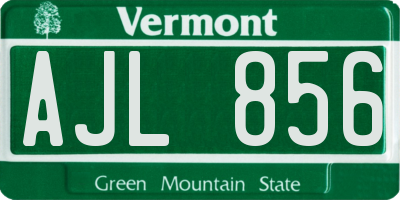 VT license plate AJL856