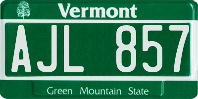 VT license plate AJL857