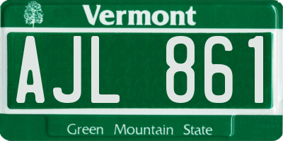 VT license plate AJL861