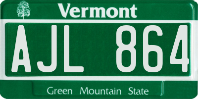 VT license plate AJL864