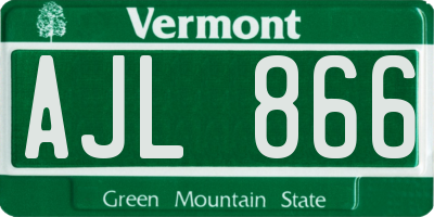 VT license plate AJL866