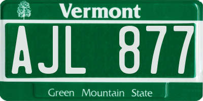 VT license plate AJL877