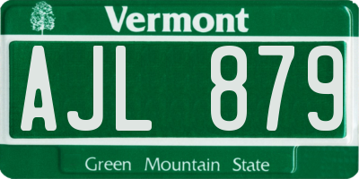 VT license plate AJL879