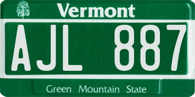 VT license plate AJL887