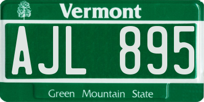 VT license plate AJL895