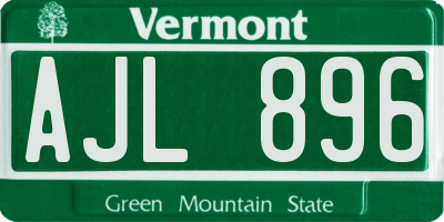 VT license plate AJL896
