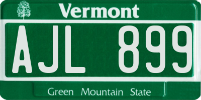VT license plate AJL899