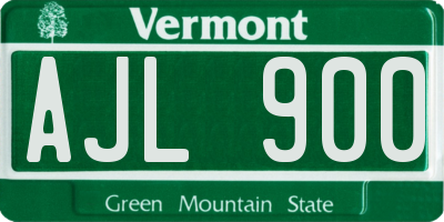 VT license plate AJL900