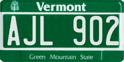 VT license plate AJL902
